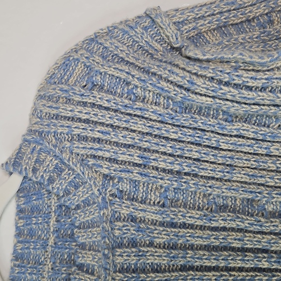 Unbranded Blue Chunky Knit Sweater Ribbed Pullover Unisex Size M - Picture 5 of 8
